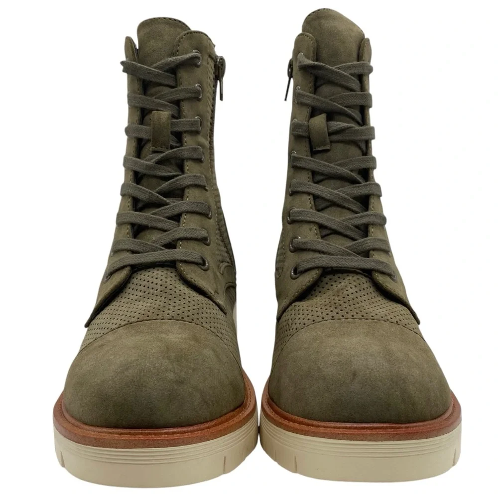 MIA Womens Shoes Havenn Combat Boots Green Vegan Leather Lace Up Chunky Trendy - Picture 5 of 12